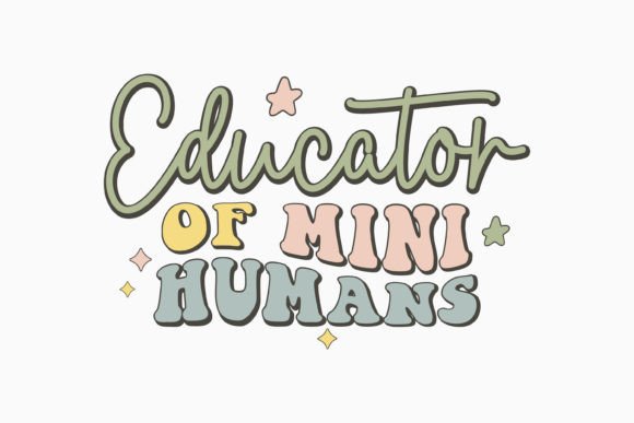 Educator of Mini Human Retro Teacher Svg