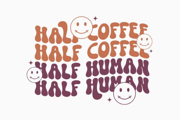 Half Coffee Half Human Coffee Retro Svg