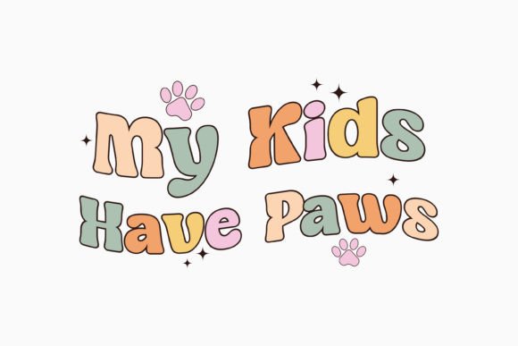 My Kids Have Paws Retro Dog Svg